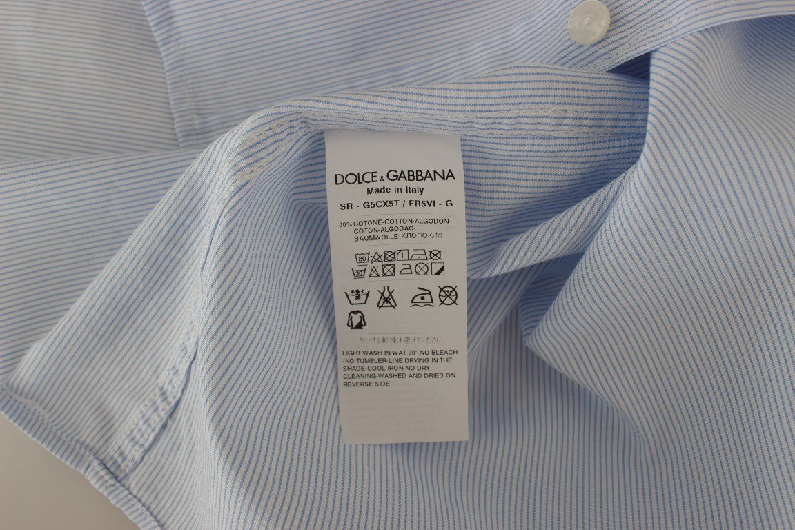 Blue Striped GOLD Slim Fit Dress Shirt
