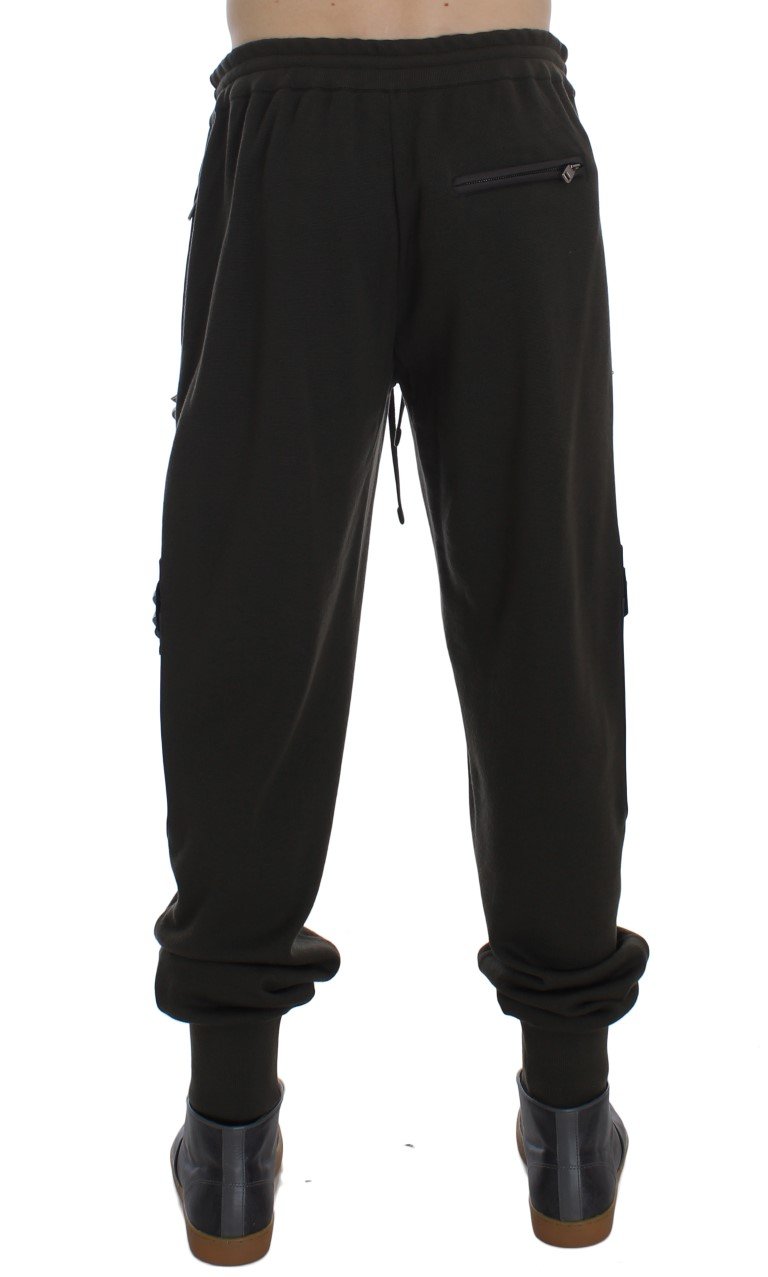 Green Brown Wool Silver Studded Pants