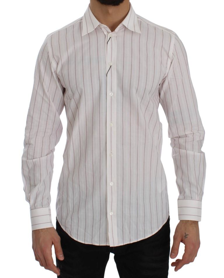 Pink Striped STAFF Regular Fit Dress Shirt