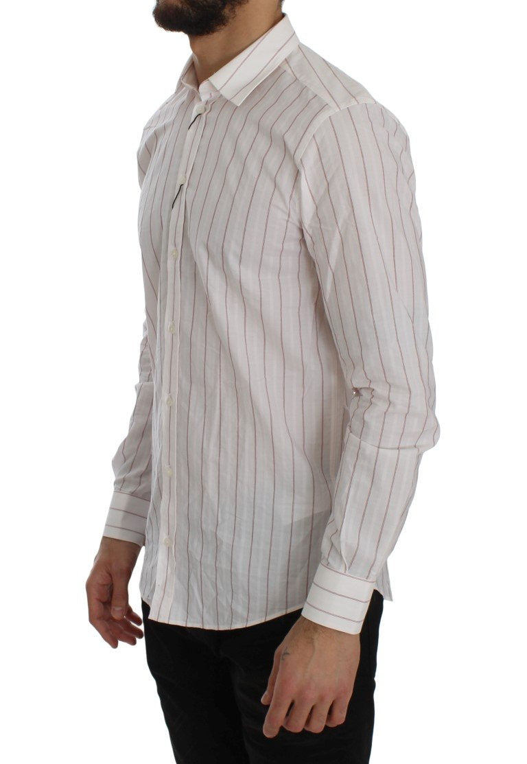 Pink Striped STAFF Regular Fit Dress Shirt
