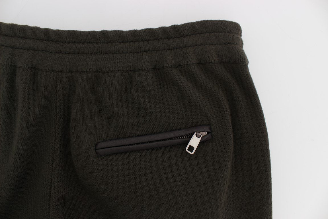 Green Brown Wool Silver Studded Pants