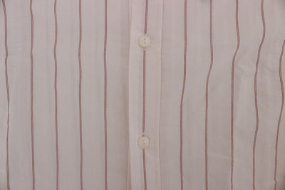 Pink Striped STAFF Regular Fit Dress Shirt