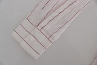 Pink Striped STAFF Regular Fit Dress Shirt
