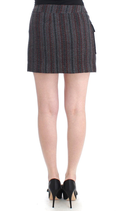 Gray wool mini skirt