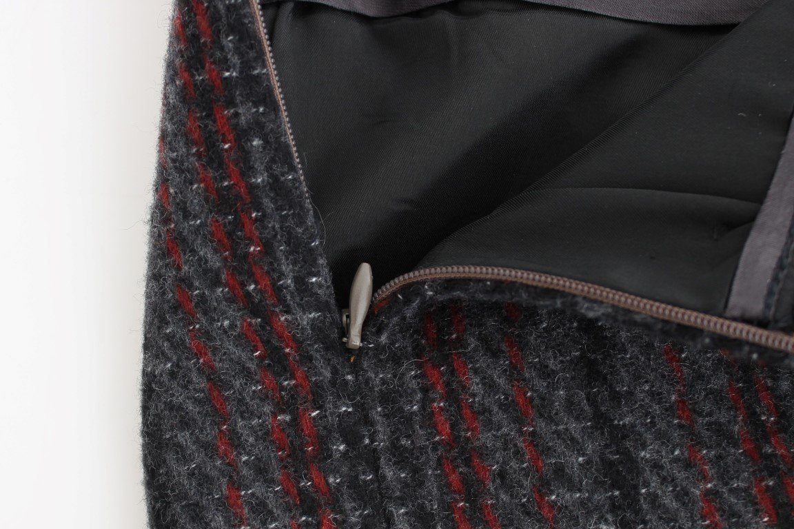 Gray wool mini skirt