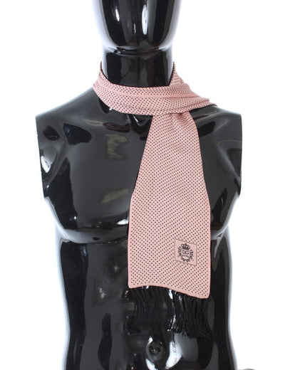 Pink Silk Polka Dot Scarf