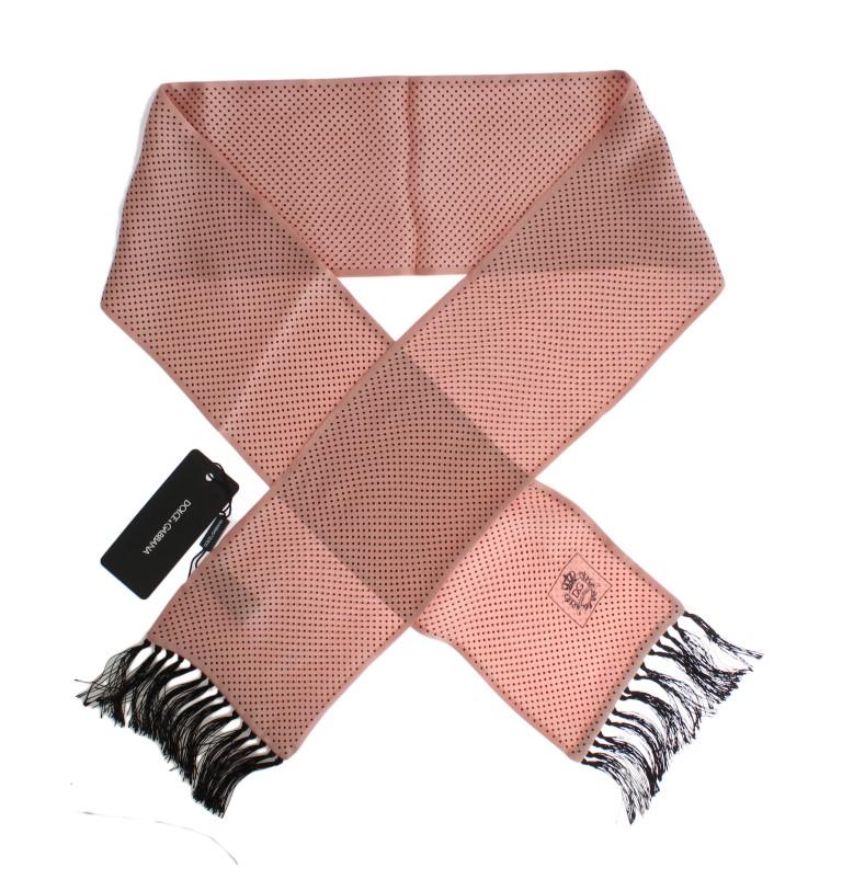 Pink Silk Polka Dot Scarf