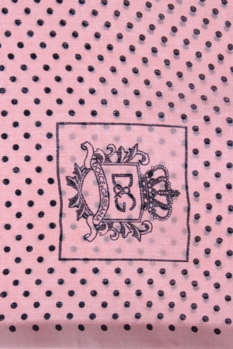 Pink Silk Polka Dot Scarf