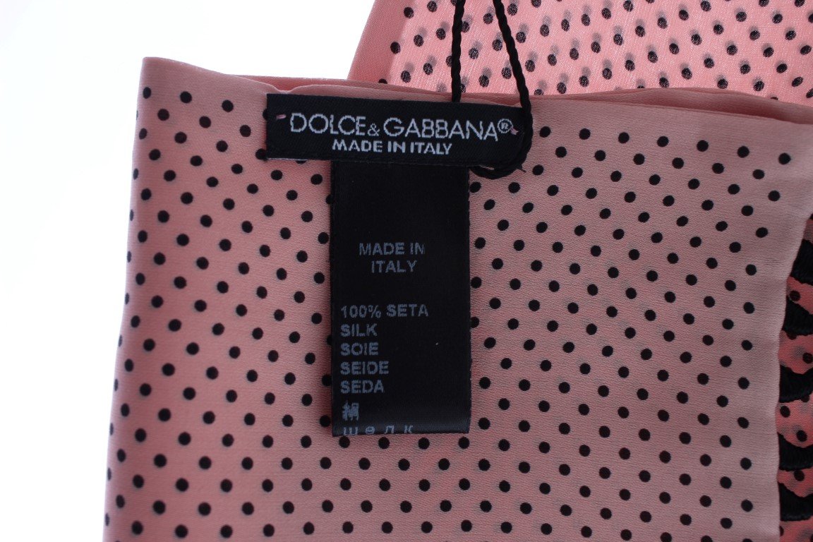 Pink Silk Polka Dot Scarf