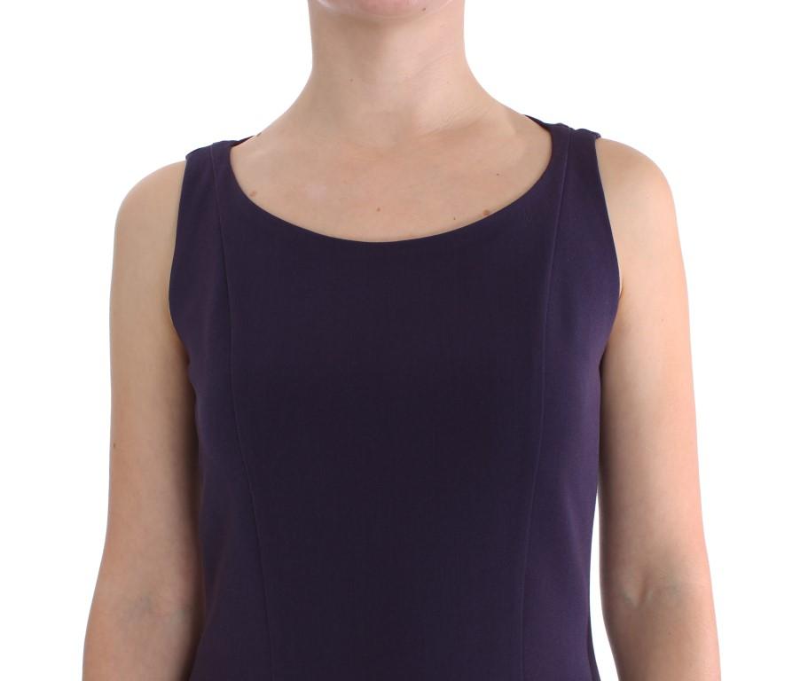 Purple Wool Blend Sheath Dress & Jacket Set