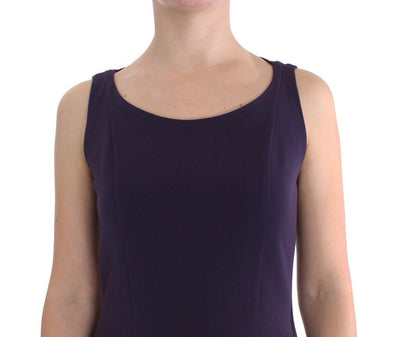 Purple Wool Blend Sheath Dress & Jacket Set