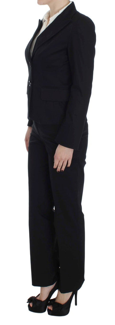 Black Cotton Stretch Suit