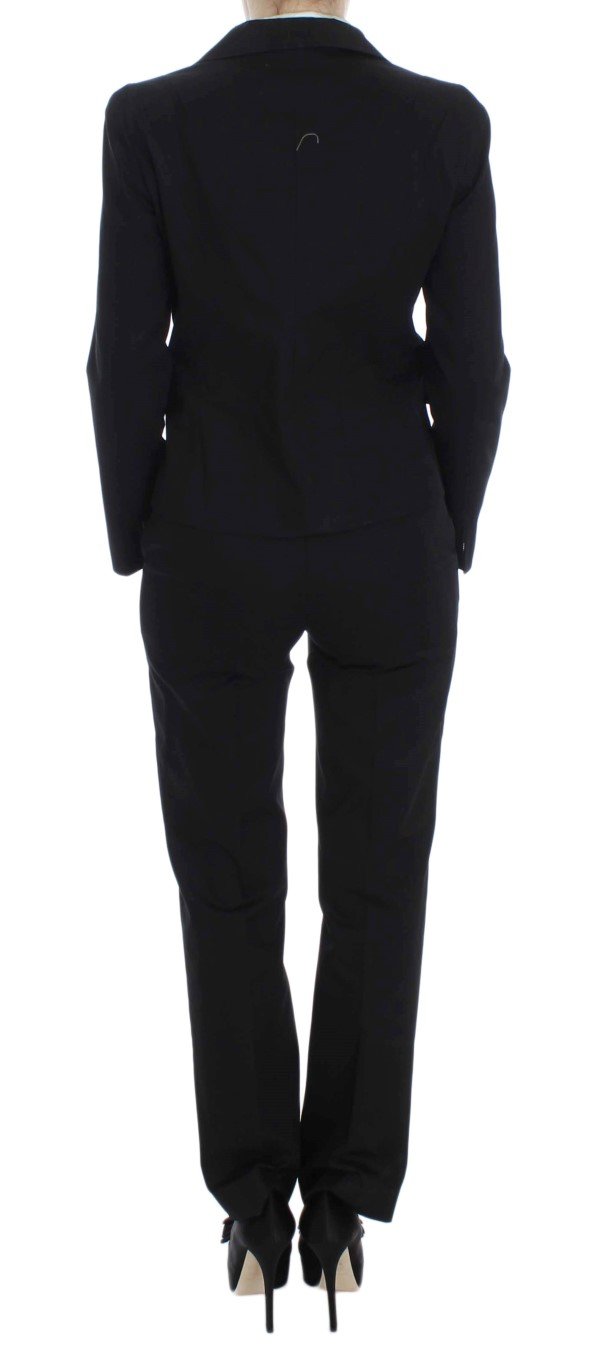 Black Cotton Stretch Suit