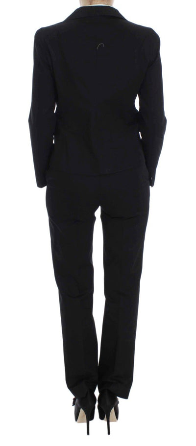 Black Cotton Stretch Suit