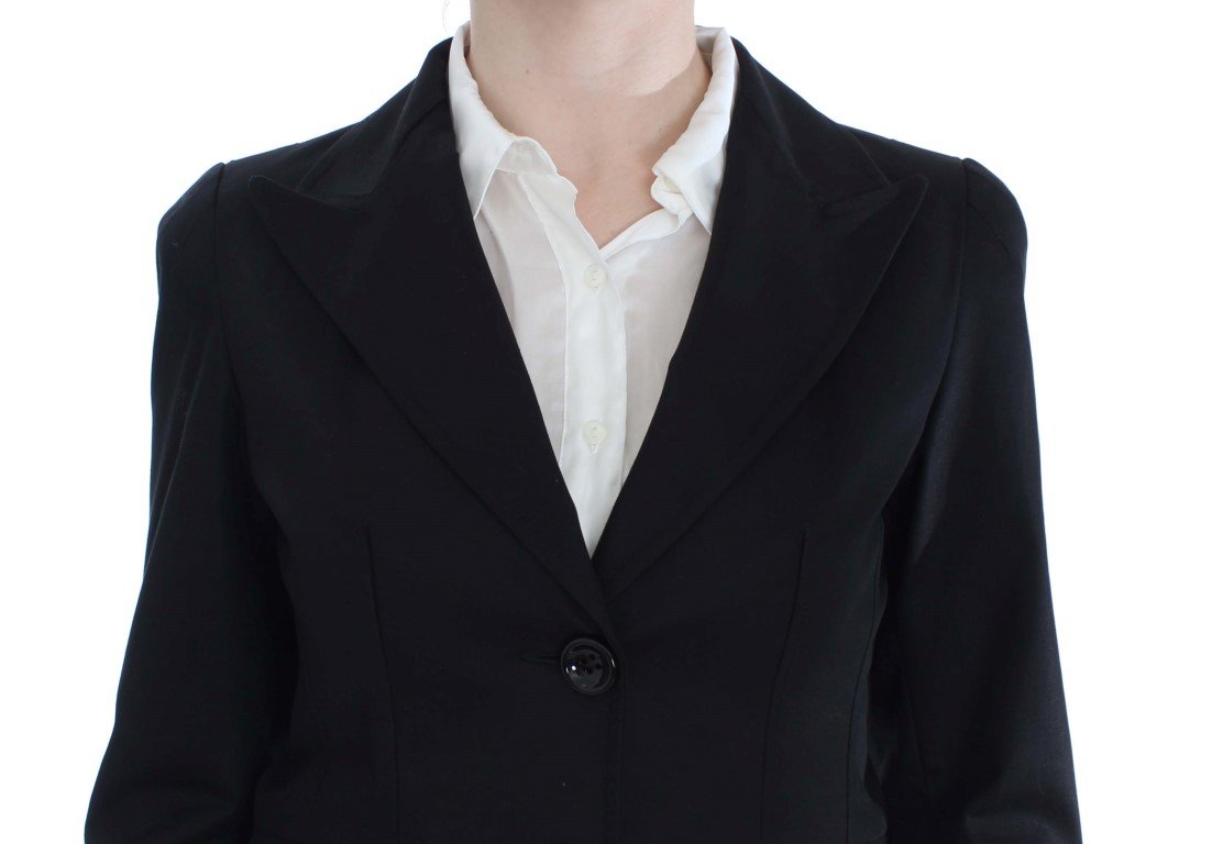 Black Cotton Stretch Suit