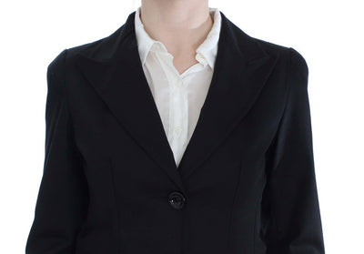 Black Cotton Stretch Suit