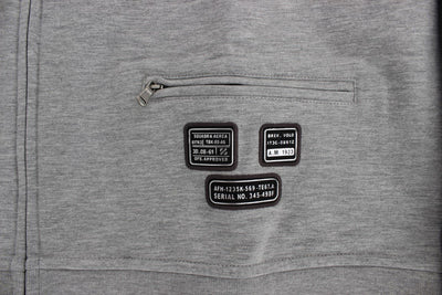 Gray Cotton Stretch Full Zipper Sweater