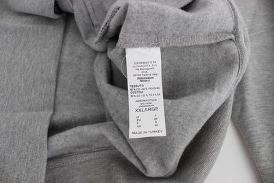 Gray Cotton Stretch Full Zipper Sweater