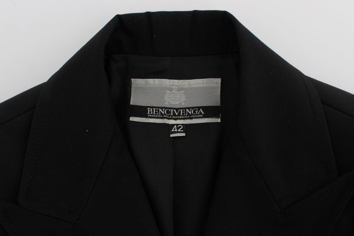 Black Cotton Stretch Suit