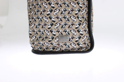 Car Print Cotton Leather Shoulder Bag