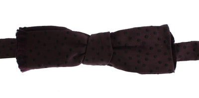 Purple Polka Dot Silk Tied Bow