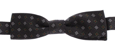 Purple Square Multicolor Silk Tied Bow Tie