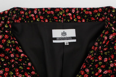 Black Multicolor Floral Suit