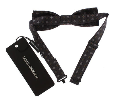 Purple Square Multicolor Silk Tied Bow Tie