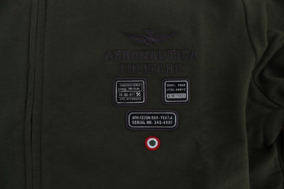 Green Cotton Stretch Full Zipper Sweater