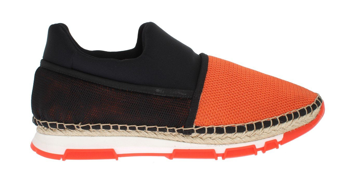 Orange Black Mesh Neoprene Sneakers