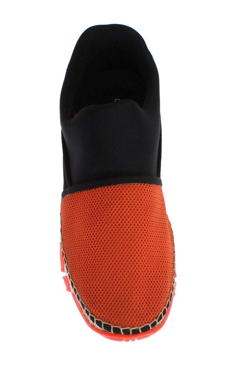 Orange Black Mesh Neoprene Sneakers