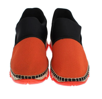 Orange Black Mesh Neoprene Sneakers