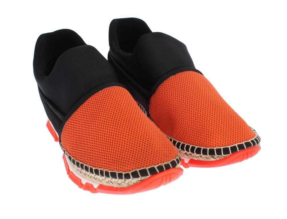 Orange Black Mesh Neoprene Sneakers