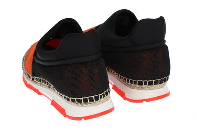 Orange Black Mesh Neoprene Sneakers