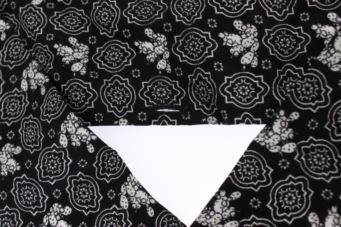 Black Silk Pattern Scarf