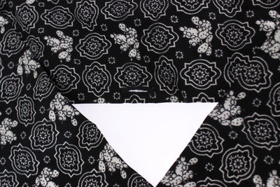 Black Silk Pattern Scarf