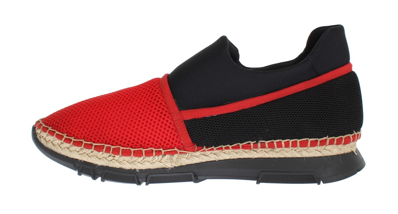 Red Black Mesh Neoprene Sneakers