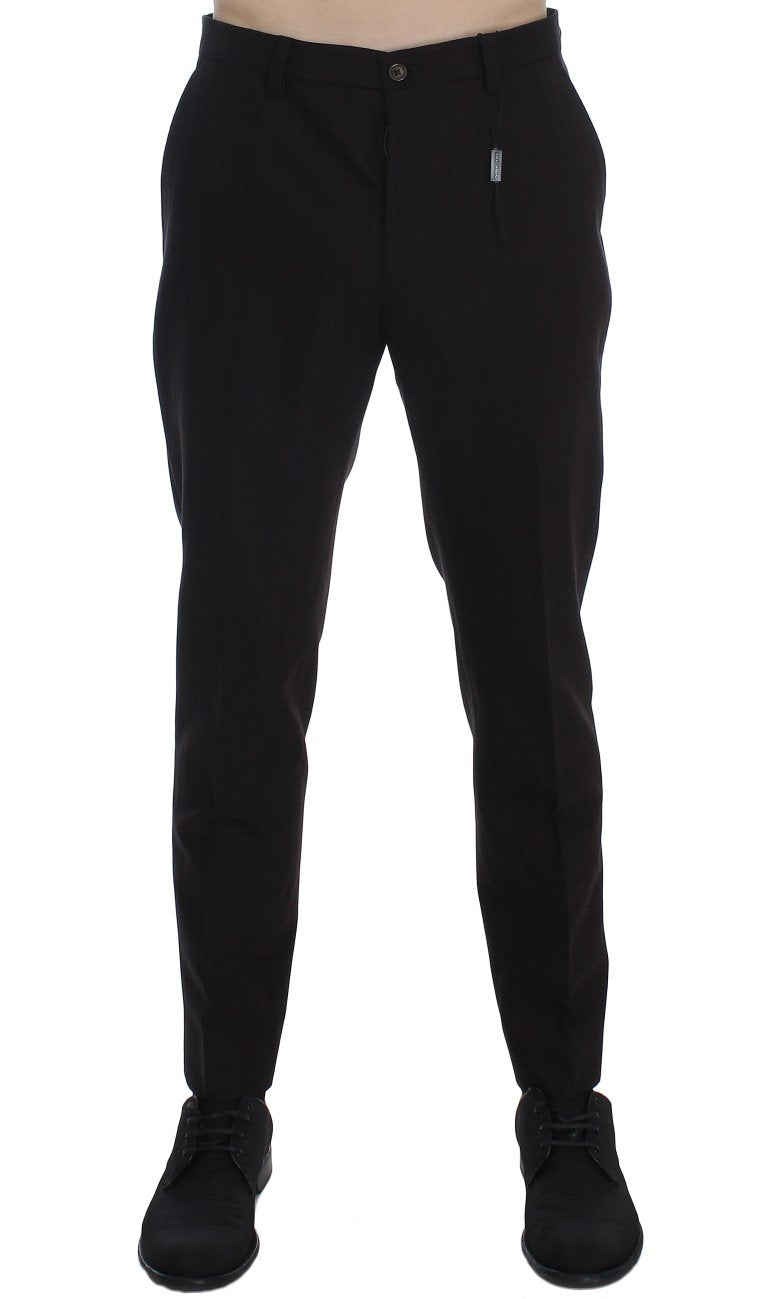 Purple Striped Cotton Wool Pants