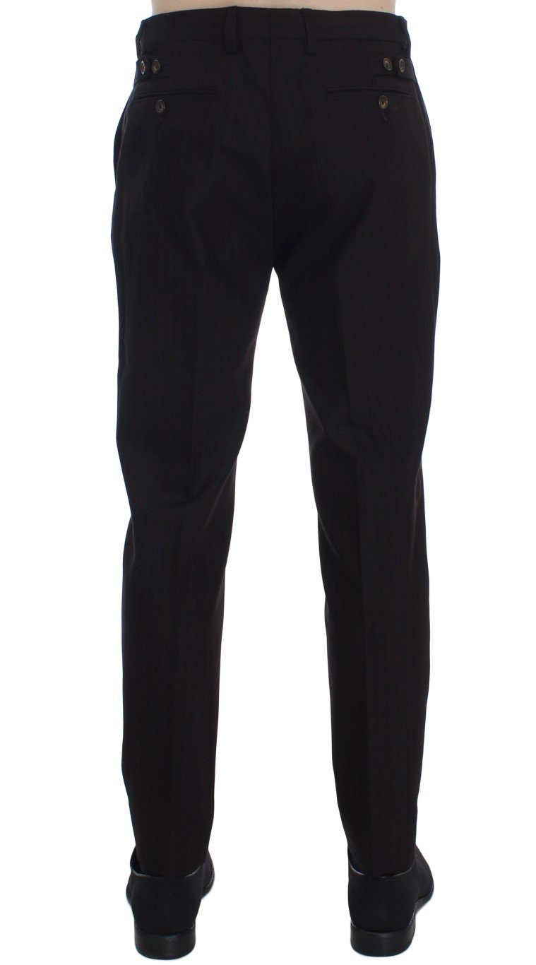 Purple Striped Cotton Wool Pants