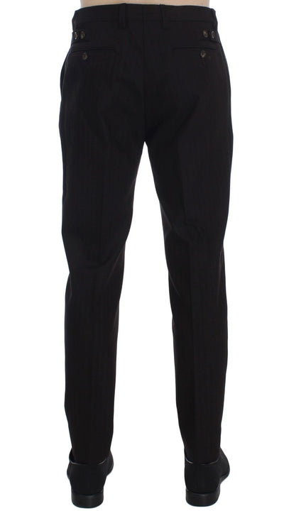 Purple Striped Cotton Wool Pants