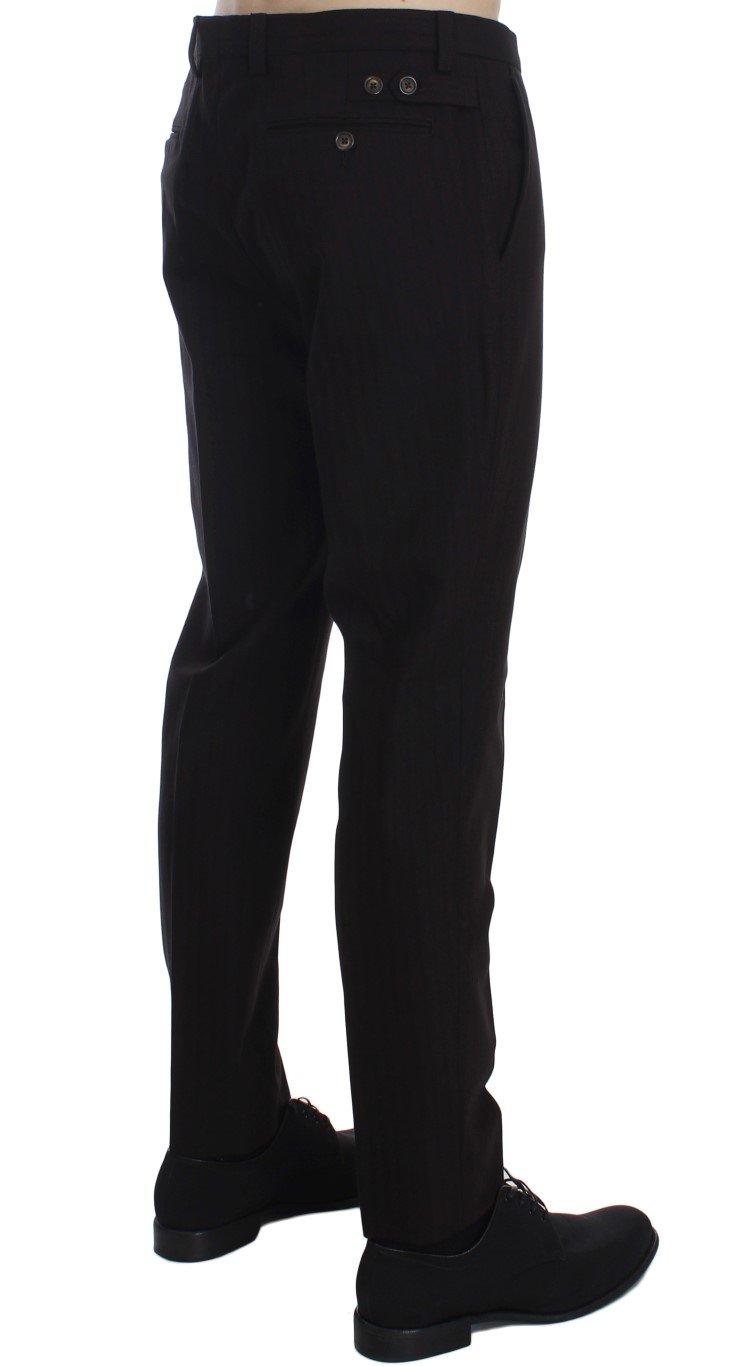 Purple Striped Cotton Wool Pants