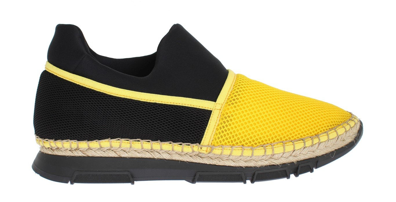 Yellow Black Mesh Neoprene Sneakers