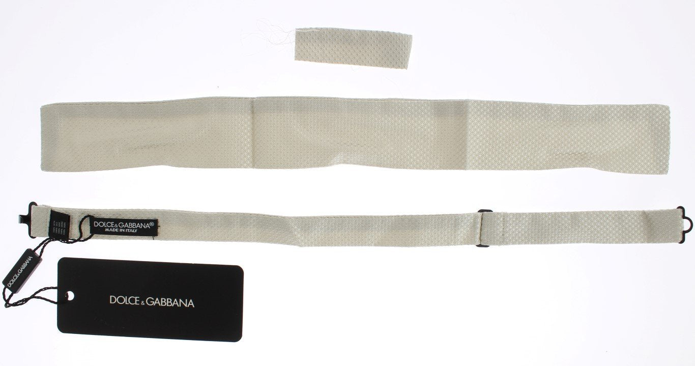 White Silk Untied Bow Tie