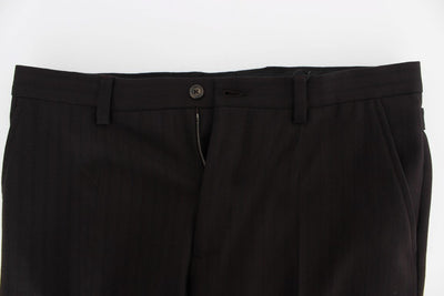 Purple Striped Cotton Wool Pants