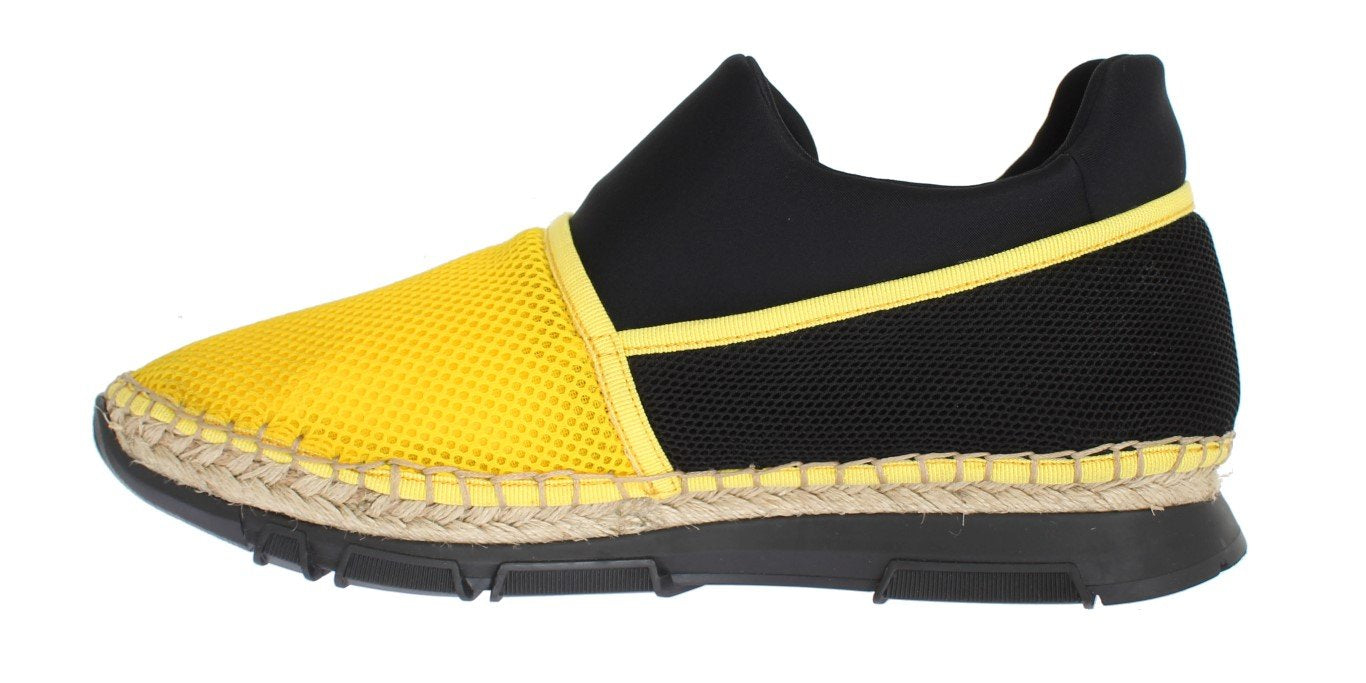 Yellow Black Mesh Neoprene Sneakers