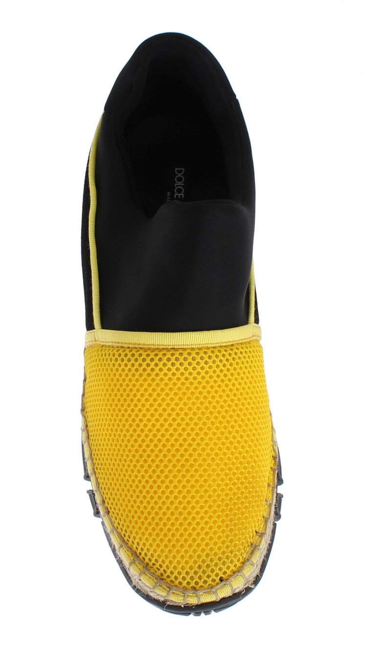 Yellow Black Mesh Neoprene Sneakers