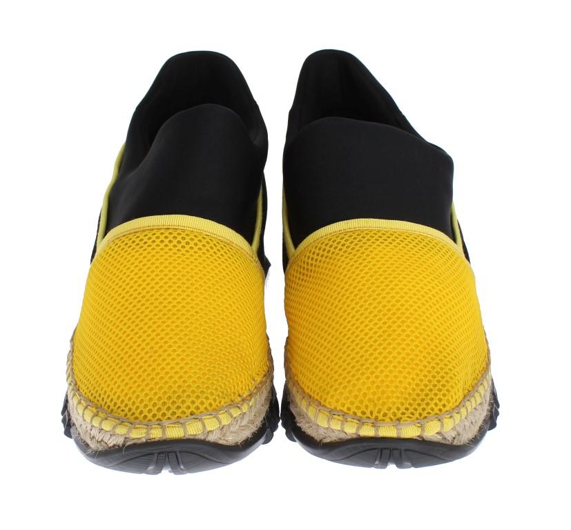 Yellow Black Mesh Neoprene Sneakers
