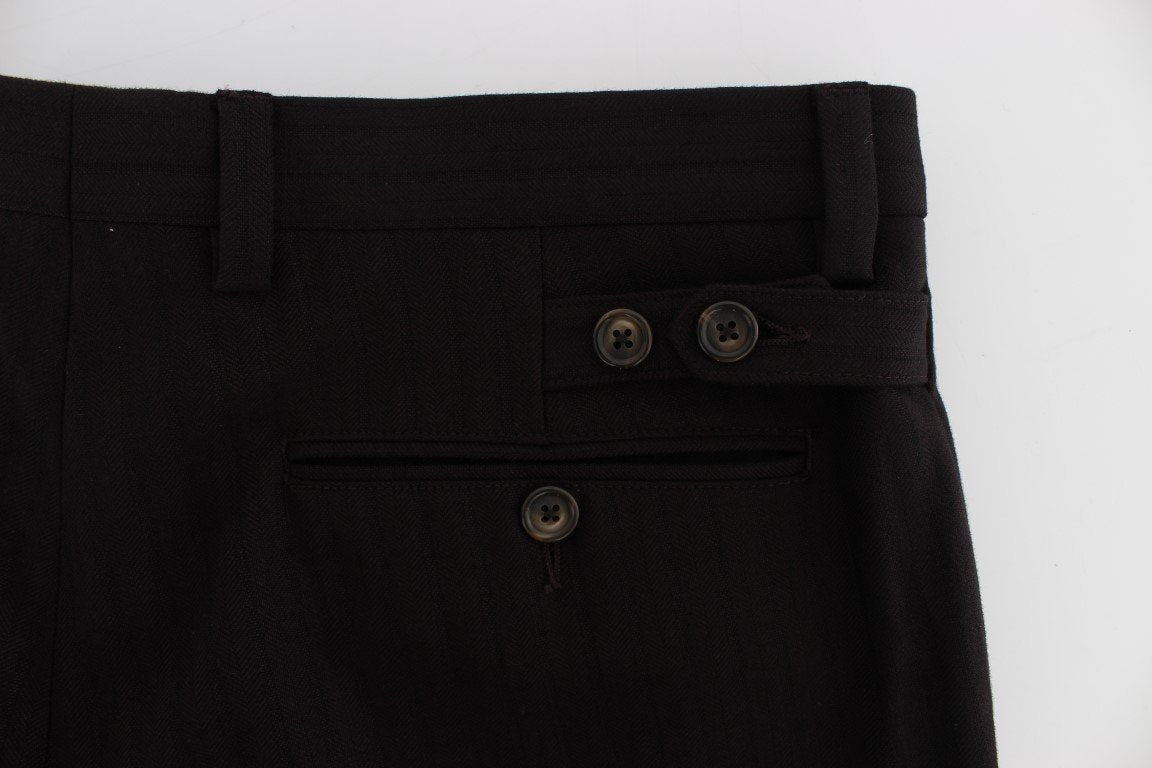 Purple Striped Cotton Wool Pants