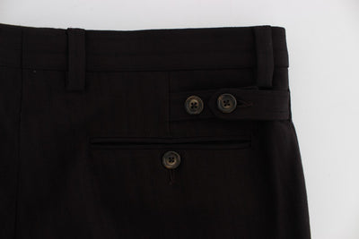 Purple Striped Cotton Wool Pants