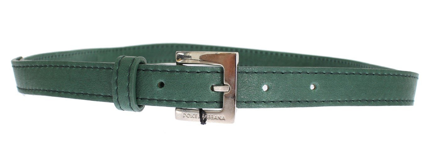 Green leather belt